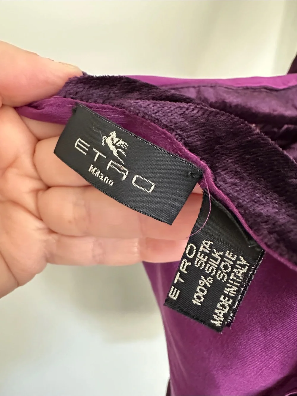 ETRO Vintage Silk And Velvet Scarf